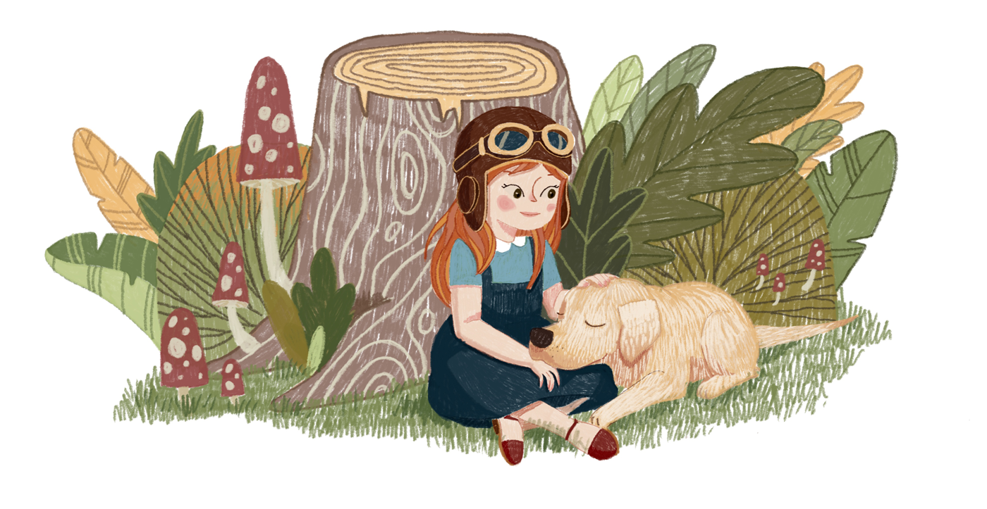 La chica del perro blanco